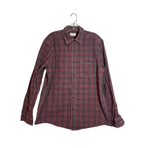Dockers Long Sleeve Plaid Button Up Shirt Men's Size L Red Black White